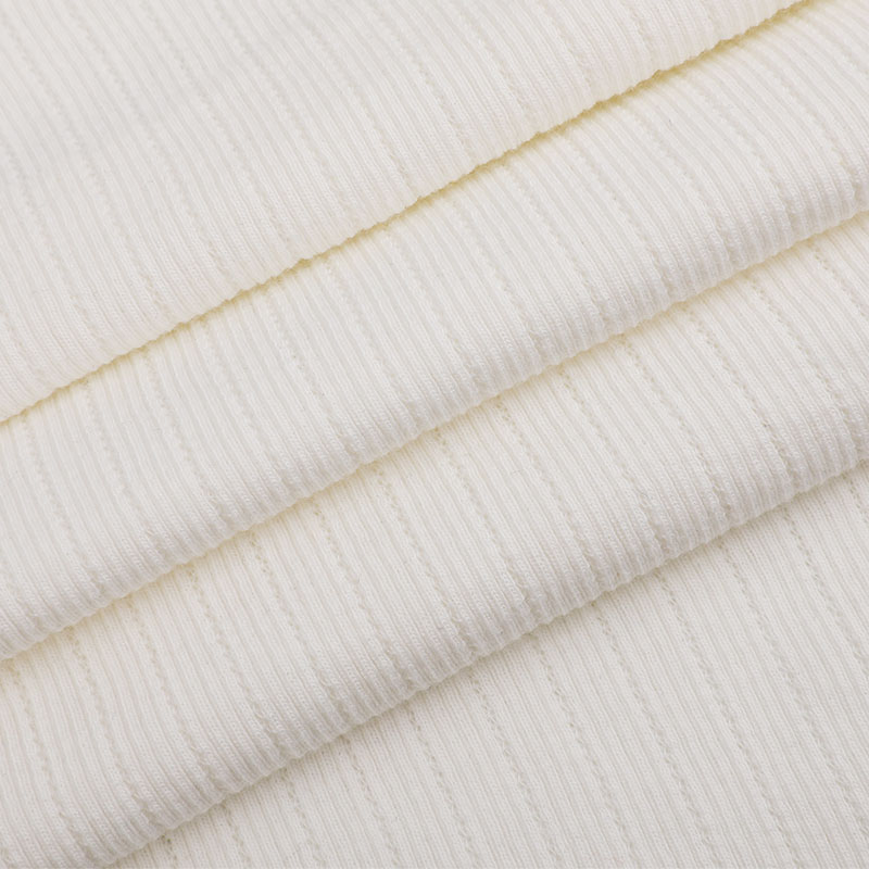 Punto de canalé a rayas de jacquard CVC 32s