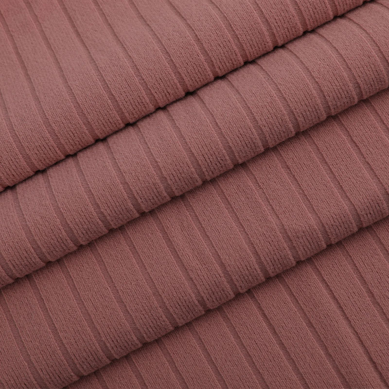Tejido de canalé a rayas de spandex 100D/96F + 40D